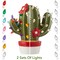 Casafield Ceramic Christmas Cactus, Hand Painted Green Pre-Lit Cactus with 92 Multi Color Lights